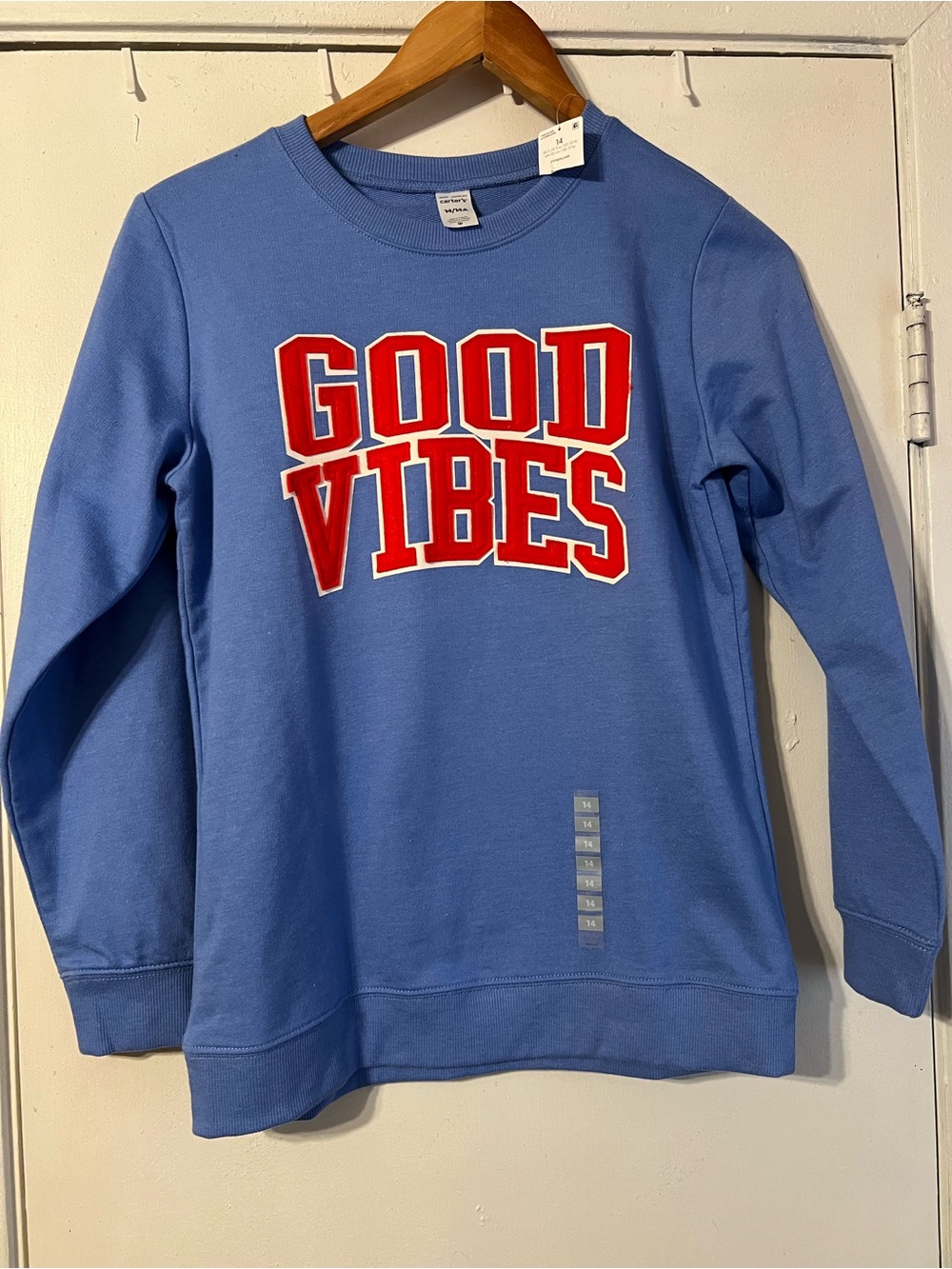 Carters Good Vibes Blue Kids Sweatshirt